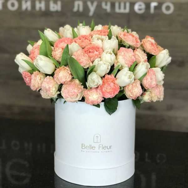 Букет из тюльпанов и розы XL